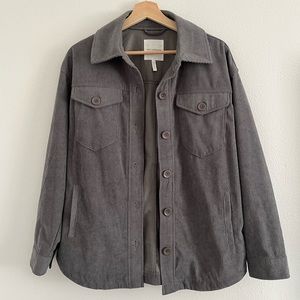Avec Les Filles Gray Corduroy Shacket